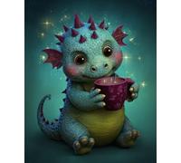 Baby Dragon Composition Notebook: Cute Dino Mug Cover Journal with Wide Ruled Pages, Matte Finish, 7.5 x 9.25 Writing Book for School Notes, Diaries, and Gifts