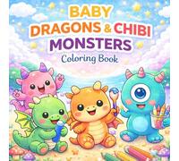 Baby Dragons, Chibi Monsters Coloring Book: Cute and Easy Bold Line Designs with Adorable Baby Dragons and Chibi Monsters for Kids, Ages 4-12