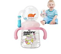 Baby Drinking Cup, Whale Spray Cup, Kids Sippy Cup, Leak Proof Lid, Fun Squirt Spout, Kids Mealtime Travel Use, Size 13.7x17.2cm/5.39x6.77 Inches, Pink, Green, 1 Piece