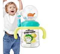 Baby Drinking Cup, Whale Spray Cup, Kids Sippy Cup, Leak Proof Lid, Fun Squirt Spout, Kids Mealtime Travel Use, Size 13.7x17.2cm/5.39x6.77 Inches, Pink, Green, 1 Piece