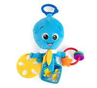 Baby Einstein, Activity Arms Polpo Clip per Passeggino Senza BPA con Sonaglio e Specchio, età Neonato+, Blu