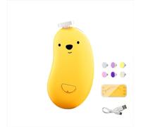 Baby Electric Nail File & Trimmer - Kit sicuro ricaricabile per la cura delle unghie con 6 teste di macinazione, luce LED e 2 velocità, tagliaunghie delicato per neonati, bambini e bambini (giallo)