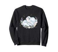 Baby Elephant Carino Animale Floreale Acquerello Felpa