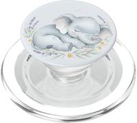 Baby Elephant Carino Animale Floreale Acquerello PopSockets PopGrip per MagSafe