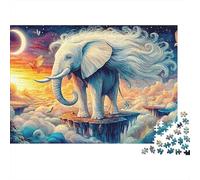 Baby Elephant Puzzle in Cartone Spesso Da 1000 Pezzi Per Adulti, Cloud Elephant, Gioco Educativo, Difesa Dallo Stress, Attività Divertente, Bella Decorazione 38x26cm/1000pcs
