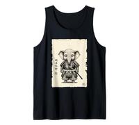Baby Elephant Samurai Arte Giapponese Sumi-e Kawaii Divertente Canotta