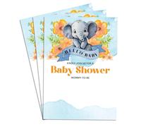 Baby Elephant - Set di 50 biglietti di invito per baby shower, biglietti di invito vuoti per feste di genere, 10,2 x 15,2 cm