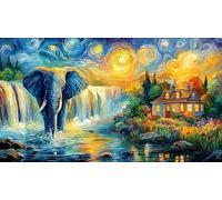 Baby Elephant with Flowers and Butterfly Puzzle 1000 pezzi in carta riciclata - Gioco per la famiglia divertente & Attività domestica Idea regalo perfetta per adulti 75x50/1000pcs