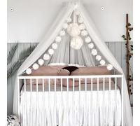 Baby Fancyroom Baldacchino per culla, culla principessa, zanzariera, lettino, baldacchino, cameretta dei bambini, in tulle di alta qualità (ecru/crema)