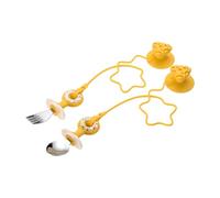 Baby First Utensils Set di cucchiai corti forchetta per lavastoviglie in acciaio inox sicuro con base basculante, ergonomico, cucchiaio da allenamento per mano piccola