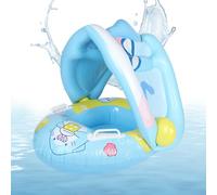 Baby Float with Canopy, Baby Pool Tube Sunshade, Swim Ring Secure Seat, UV Protection Design, Safe and Comfortable Support, for 6-36 Months, Outdoor, Beach, Summer Party