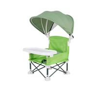 Baby Folding Dining Chair, Travel Toddler Seat with Tray, 14.96x12.2x14.57 Inches Portable High Chairs with Canopy, Compact Booster for Outdoor, Home, Lawn, Beach, Camping, Picnic