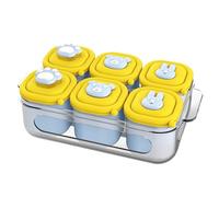Baby Food Tray. Silicone Storage Mold, Breastmilk Freezer Container, 6 Cavity Portion Organizer with Anti Slip Grip for Business Rental Hotel Restaurant Use, 1.97x1.97x2.36 Inches