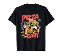 Baby Funny Cartoon Food Design Pizza Fetta Maglietta