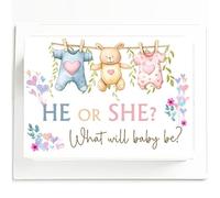 Baby Gender Reveal Cake Topper - Decorazione per baby shower - glassa o wafer - A4 rettangolare (glassa)