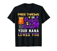 Baby Gender Reveal Free Throws o Purple Bows, Nana Loves You Maglietta