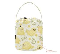 Baby Giallo Giocoso Sigilli Crochet Tote Portatile Storage Organizer Bag per Knitting Kit para tejer