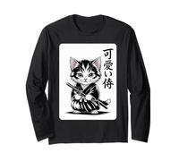 Baby Giapponese Neko - Kawaii Kitten Samurai Cat Maglia a Manica