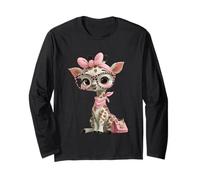 Baby Giraffe Rosa Leopard Occhiali Girly Glam Graphic Giocoso Maglia a Manica