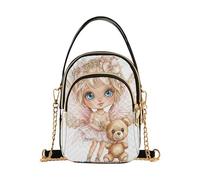 Baby Girl Cute Bear borsa a tracolla alla moda per le donne con multi tasche borse a mano per le signore