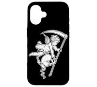 Baby Grim Reaper Skull Scythe Gothic Angel Cherubino Custodia per iPhone 16