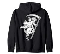 Baby Grim Reaper Skull Scythe Gothic Angel Cherubino Felpa con Cappuccio