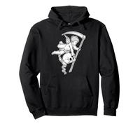 Baby Grim Reaper Skull Scythe Gothic Angel Cherubino Felpa con Cappuccio