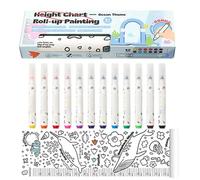 Baby Growth Height Chart, Roll Up Measuring Ruler with 12 Color Pens, Paper Material for Kindergartens and Early Childhood Education Centers, 66.93x10.63 Inches