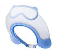 Baby Hair Washing Shield, Kids Bath Visor Cap, Adjustable Waterproof Design, Soft Safe Material, Ideal for Shampoo Time and Bathing, 9.06x9.06x2.76 Inches Gray Blue Pink 1-Pack