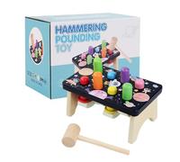Baby Hammer Toy, Colorful Wooden Whack Mole Game, Fine Motor Development Pounding Bench, 7,87 x 4,92 x 5,71 pollici Preschool Educational Toy for Girls, Boys, Toddler, and Kids