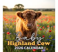 Baby Highland Cow 2026 Calendar: A Cute 12-Month Collection of Adorable Calves