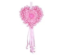 baby idea Babysanity - Fiocco Nascita Bimba Grande a Forma di Cuore Coccarda Nascita in Tulle Perfetta per Interno ed Esterno Dimensioni 110x55 Cm (MOD. Cuore Rosa)