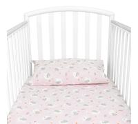 baby idea Babysanity Piumino Lettino Neonato Ricamato Completo Federa e Copripiumino e Lenzuolino con Angoli Sfoderabile Senza Paracolpi Lettino - Made in Italy- (Rosa Fantasy)