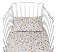 baby idea Babysanity Piumino Lettino Neonato Ricamato Completo Federa e Copripiumino e Lenzuolino con Angoli Sfoderabile Senza Paracolpi Lettino - Made in Italy- (Beige Fantasy)