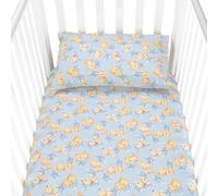 baby idea Babysanity Piumino Lettino Neonato Ricamato Completo Federa e Copripiumino e Lenzuolino con Angoli Sfoderabile Senza Paracolpi Lettino - Made in Italy- (Orsetto Azzurro)