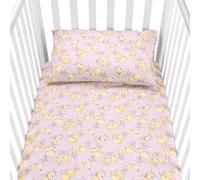 baby idea Babysanity Piumino Lettino Neonato Ricamato Completo Federa e Copripiumino e Lenzuolino con Angoli Sfoderabile Senza Paracolpi Lettino - Made in Italy- (Orsetto Rosa)