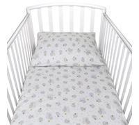 baby idea Babysanity Piumino Lettino Neonato Ricamato Completo Federa e Copripiumino e Lenzuolino (Grey Fantasy)