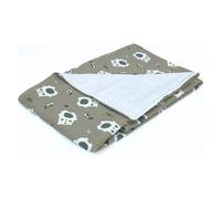 Baby Idea Coperta carrozzina Jersey e Mussola Cotone 100% (90x65cm) Orso beige