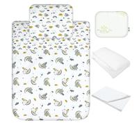 baby idea Lenzuola per Next To Me 50x83cm 5 pezzi 100% Cotone: Cuscino Neonato Federa Cuscino Piumino Copripiumino Lenzuolo Angoli per Culla Lettino Neonato Chicco Kinderkraft Cam Brevi (Sweet Bunny)