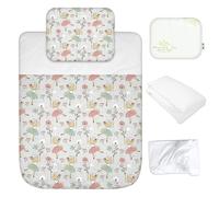 baby idea Lenzuola per Next To Me 50x83cm 5 pezzi 100% Cotone: Cuscino Neonato Federa Cuscino Piumino Copripiumino Lenzuolo Angoli per Culla Lettino Neonato Chicco Kinderkraft Cam Brevi (Bambola)
