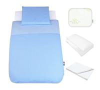 baby idea Lenzuola per Next To Me 50x83cm 5 pezzi 100% Cotone: Cuscino Neonato Federa Cuscino Piumino Copripiumino Lenzuolo Angoli per Culla Lettino Neonato Chicco Kinderkraft Cam Brevi (Pois Azz)