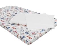 baby idea Materasso Lettino Campeggio con Cuscino Sfoderabile Pieghevole a Norma EN16890:2017 100% Cotone Oeko-tex® Interno Certificato Certipur™ 60x120x4 OMAGGIO Borsa da Viaggio (Mare)