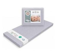 baby idea Materasso Lettino da Campeggio Sfoderabile Pieghevole Traspirante a Norma EN16890:2017 Federa100% Cotone Oeko-tex® Interno Certificato Certipur™ 60x120x4 OMAGGIO Borsa da Viaggio (Pois Gri)
