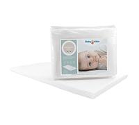 baby idea Materasso Lettino da Campeggio Sfoderabile Pieghevole Traspirante a Norma EN16890:2017 Federa100% Cotone Oeko-tex® Interno Certificato Certipur™ 60x120x4 OMAGGIO Borsa da Viaggio (Bianco)