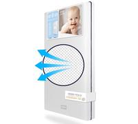 baby idea Materasso Lettino Neonato Antisoffoco Sfoderabile a Norma EN16890:2017+A1:2021 Lavabile Materasso Culla Neonato Ipoallergenico, Ergonomico per tutte le Stagioni (Bianco/Blu, 64x124)