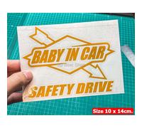 Baby in car safety drive Adesivi riflettenti fustellati in vinile JDM Style...