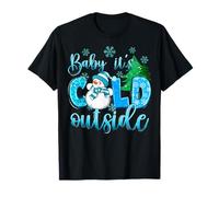 Baby It's Cold Outdoor, Divertente Pigiama Natalizio con Pupazzo di Neve Maglietta