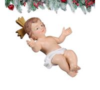 Baby Jesus In Manger Figurine | Resin Nativity Sculpture | Baby Jesus Christ In Manger Figurines Nativity Scene | Christmas Figurine Resin For Christmas Indoor Decor