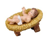 Baby Jesus In Manger Figurine | Resin Nativity Sculpture | Baby Jesus Christ In Manger Figurines Nativity Scene | Christmas Figurine Resin For Christmas Indoor Decor