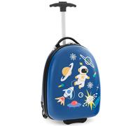BABY JOY Bagaglio per bambini, 40,6 cm, con ruote LED lampeggianti, manico telescopico, trolley da viaggio verticale, bagaglio per bambini, ragazze, ragazzi, approvazione aereo, Blu, 40 cm, Blu,
